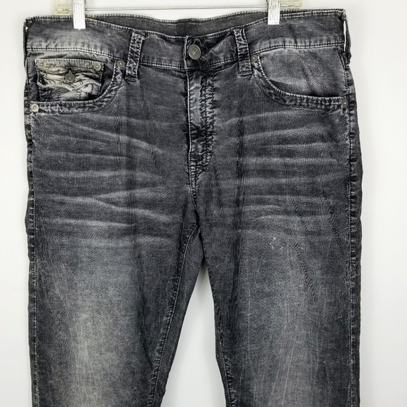 True Religion Other - TRUE RELIGION RICKY - 36 x 33 Distressed Straight Relax Droit Black Denim Jeans